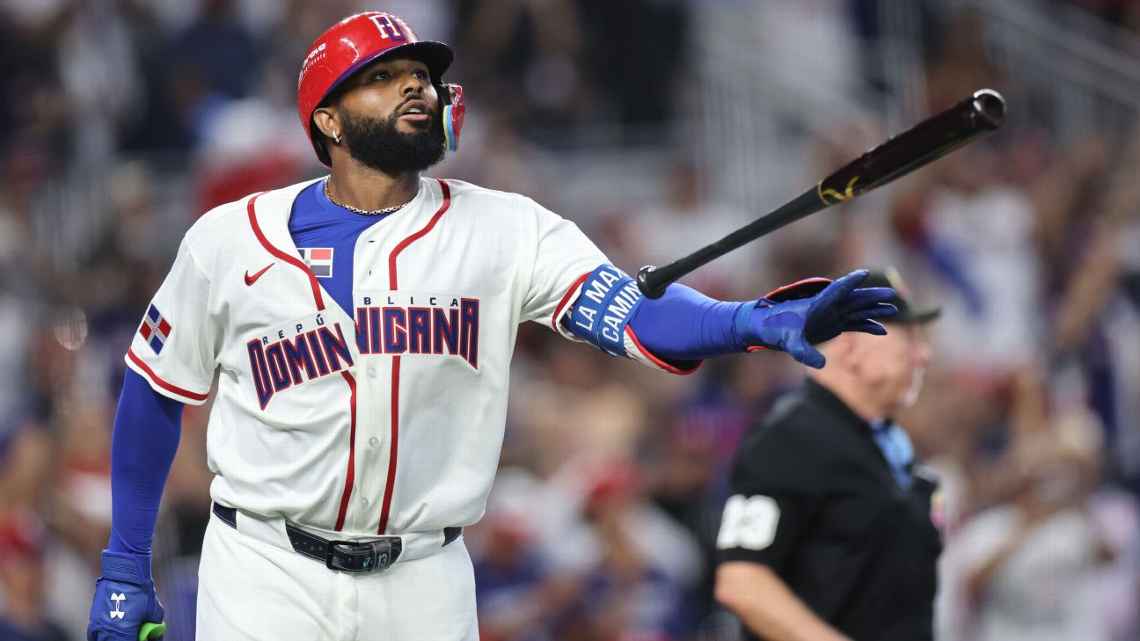 WBC 2026: Júnior Caminero, el Aguatero, DH de la selección de beisbol de la República Dominicana.